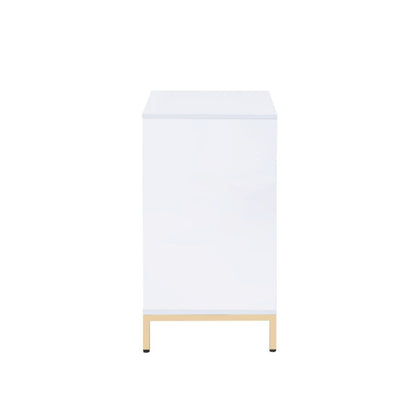 Ottey - Cabinet - White High Gloss & Gold