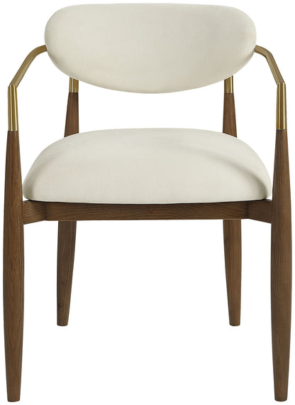 Riccio - Fabric Dining Arm Chair (Set of 2) - Walnut Frame
