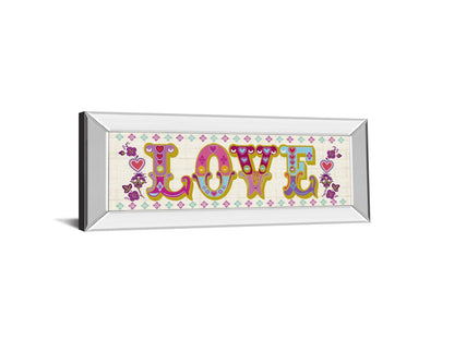 First Love By Tom Frazier - Mirror Framed Print Wall Art - Pink