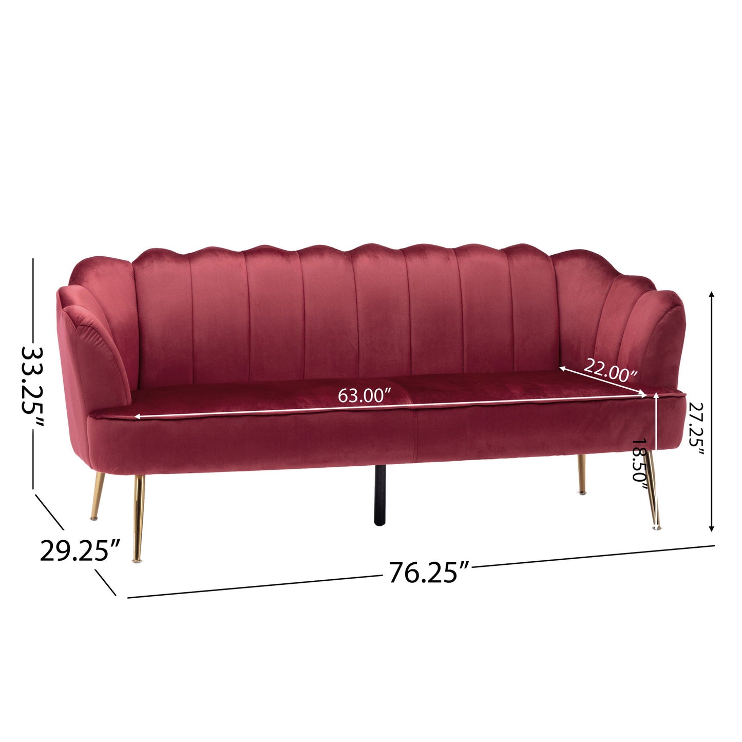 Modern Glam 3 Seater Sofa With Texture