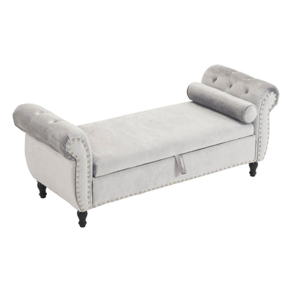Luxurious Multifunctional Storage Ottoman Bench With Pillow