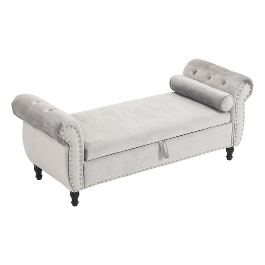 Luxurious Multifunctional Storage Ottoman Bench With Pillow