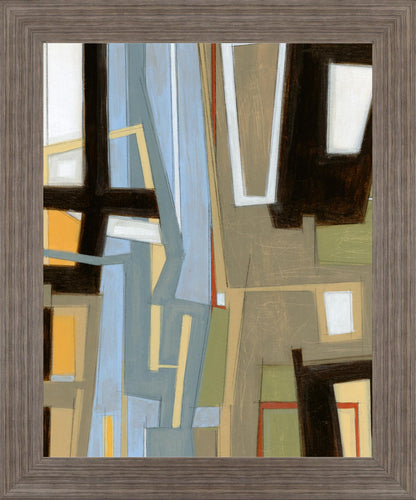 Urban Slate Geometry - 28" x 34" Framed Wall Art