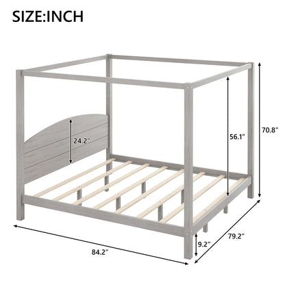 anopy Platform Bed With Headboard And Support Legs