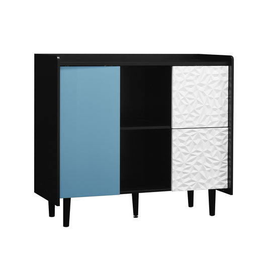 Modern Sideboard Buffet Cabinet With Doors And Unique Panel Styling