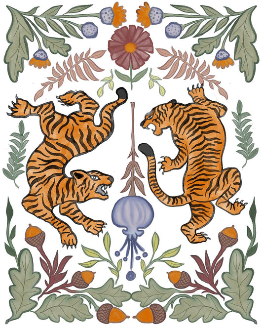 Tiger Duo By Elizabeth Medley - Orange