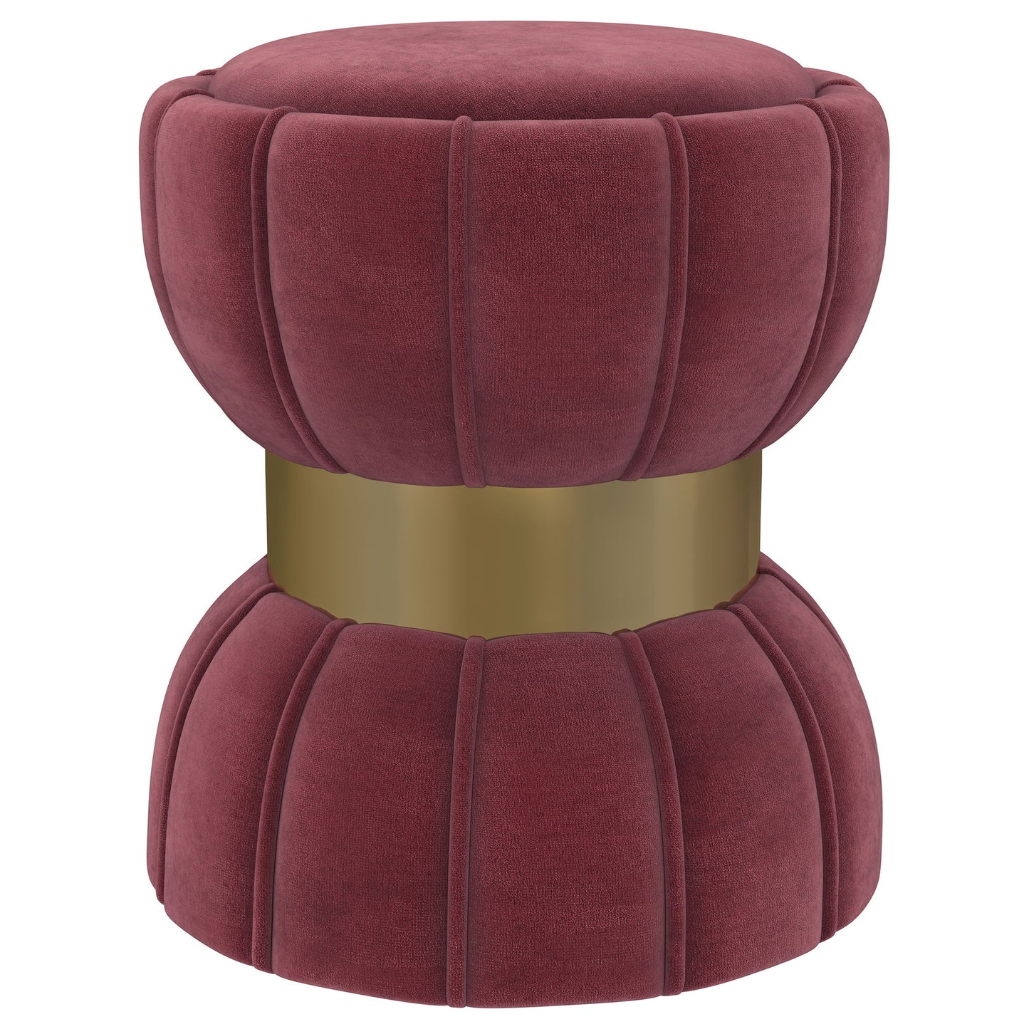 Round Upholstered Ottoman Pouf With y Soft Upholstery