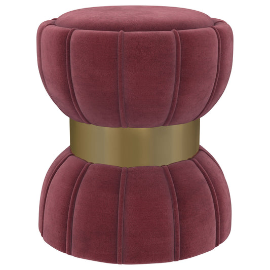Round Upholstered Ottoman Pouf With y Soft Upholstery