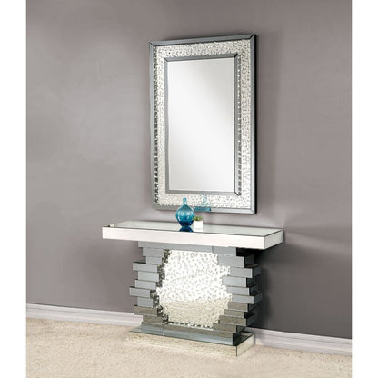 Nysa - 47" X 14" Console Table - Mirrored & Faux Crystals