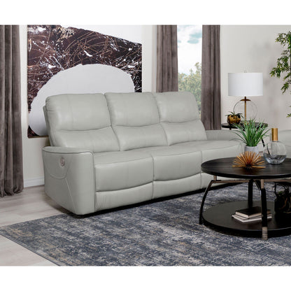 Ashland - Upholstered Power Reclining Sofa With USB Charging - Gray