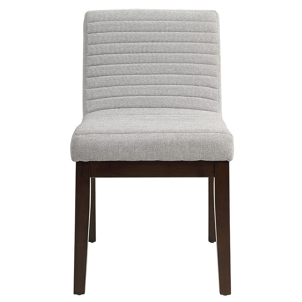 Edwyn - Side Chair (Set of 2) - Gray Fabric & Brown