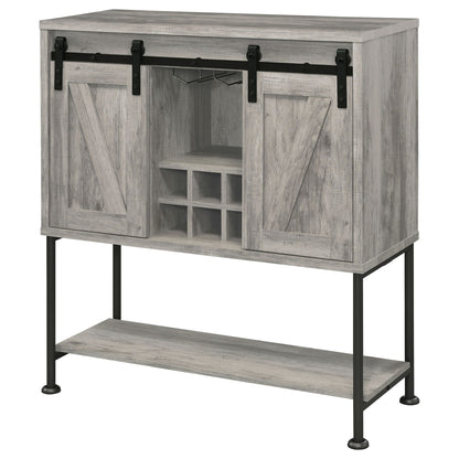 Hovander - Sliding Door Bar Cabinet - Gray