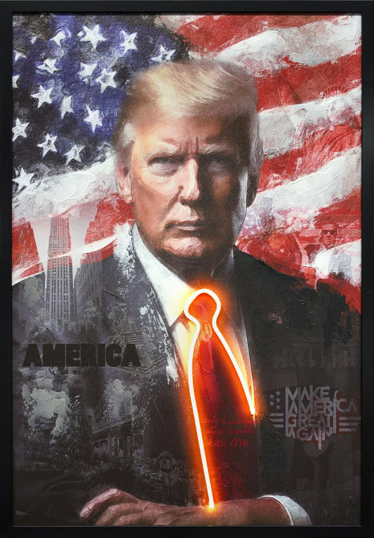 Radiant Patriot Stance - 25" x 37" Framed Wall Art