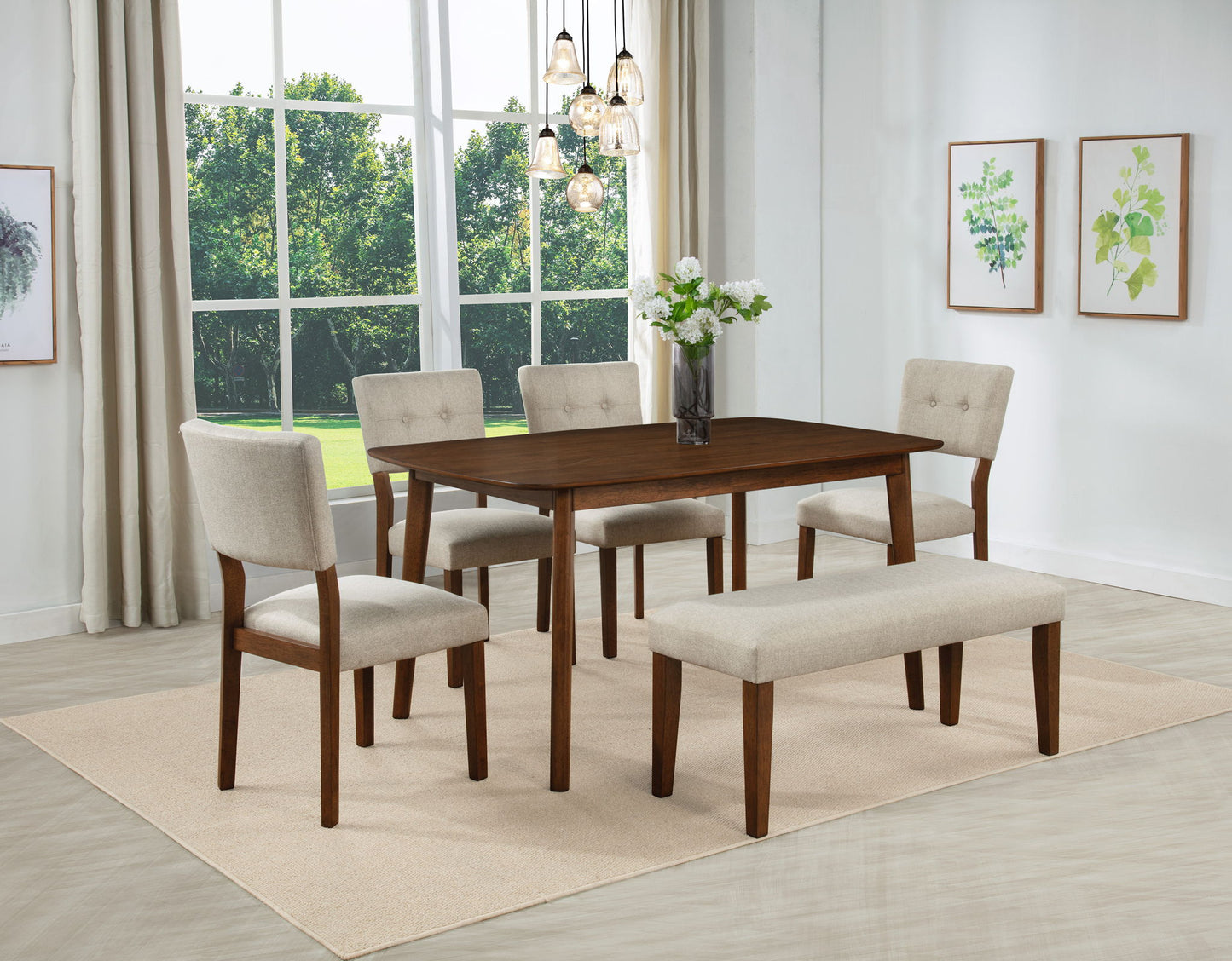 Gregory - 6 Piece Dining Room Set - Brown