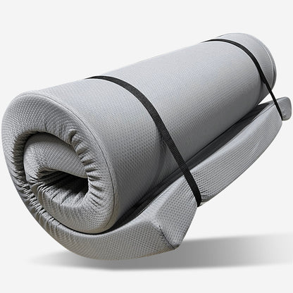 Memory Foam Camping Mattress Foldable, Portable With Water Resistant Cover - Gray