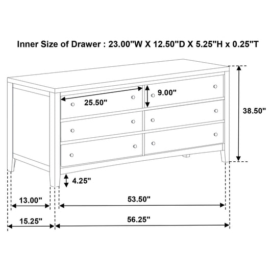 Clement - 6 Drawer Dresser Cabinet - Espresso