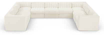 Rummi - Velvet Performance Fabric Upholstered 9 Piece Modular Sectional