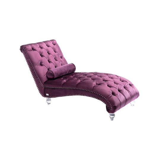 Chaise Lounge Indoor, Button Tufted Upholstered Chaise Lounge Chair With Pillow
