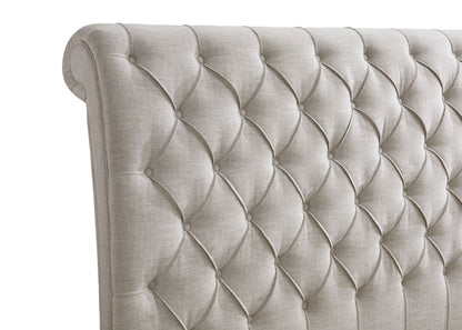 Kate - King Platform Bed - Light Gray Tweed