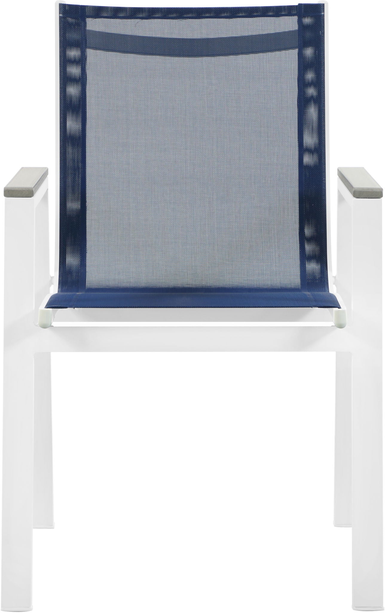 Nizuc - Outdoor Patio Dining Arm Chair With White Frame And Gray Arms (Set of 2)