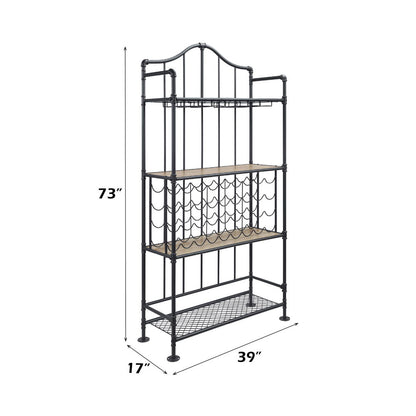 Edina - Wine Rack - Oak & Sandy Black