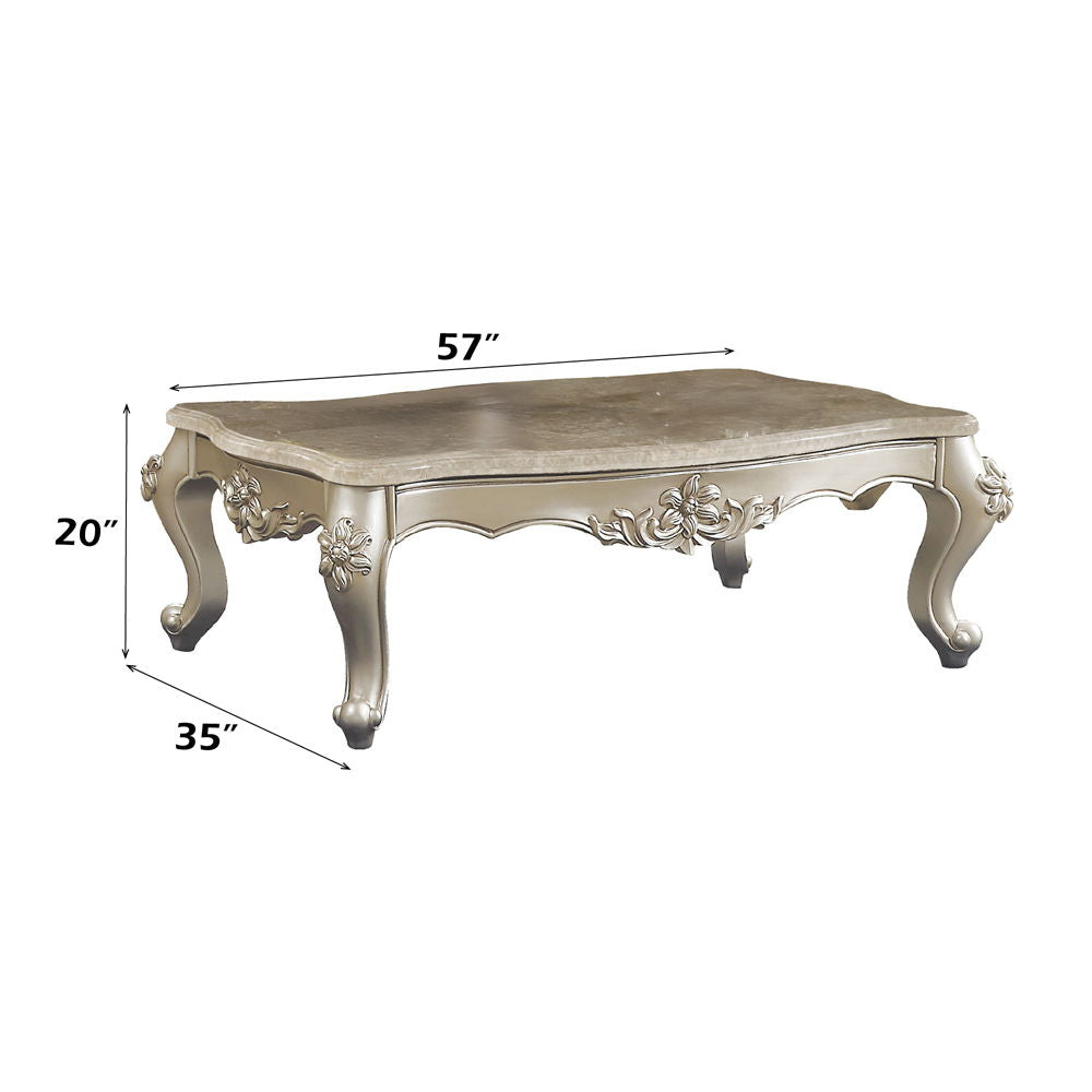 Bently - Coffee Table - Marble Top & Champagne