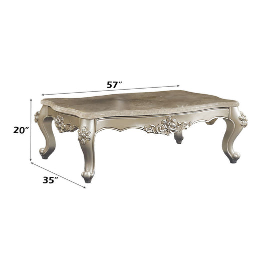 Bently - Coffee Table - Marble Top & Champagne