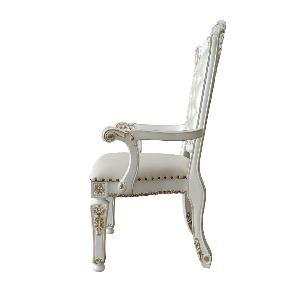 Vendome - Arm Chair (Set of 2) - Synthetic Leather & Antique Pearl
