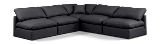 Indulge - Faux Leather 5 Piece Modular Corner Armless Sectional