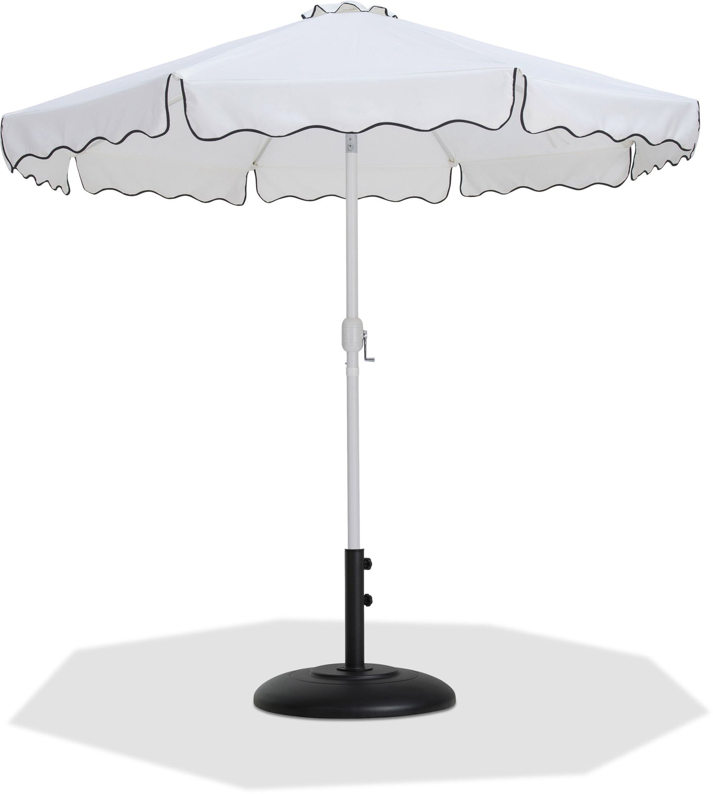 Amalfi - Patio Umbrella - Black Base / White Pole