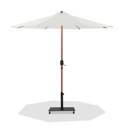 Fiji - Aluminum Patio Umbrella With Square Black And Teak Base