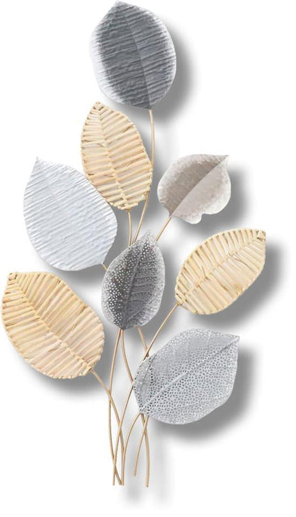 Ivory Mist Leaves - 18" x 36" Framed Wall Art