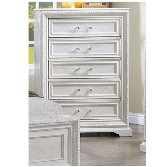 5 Drawer Tall Storage Chest - Antique White