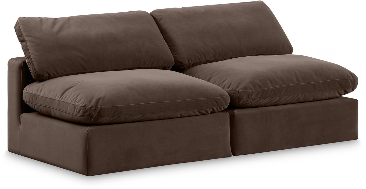 Comfy - Velvet Modular Armless Sofa 2 Seats