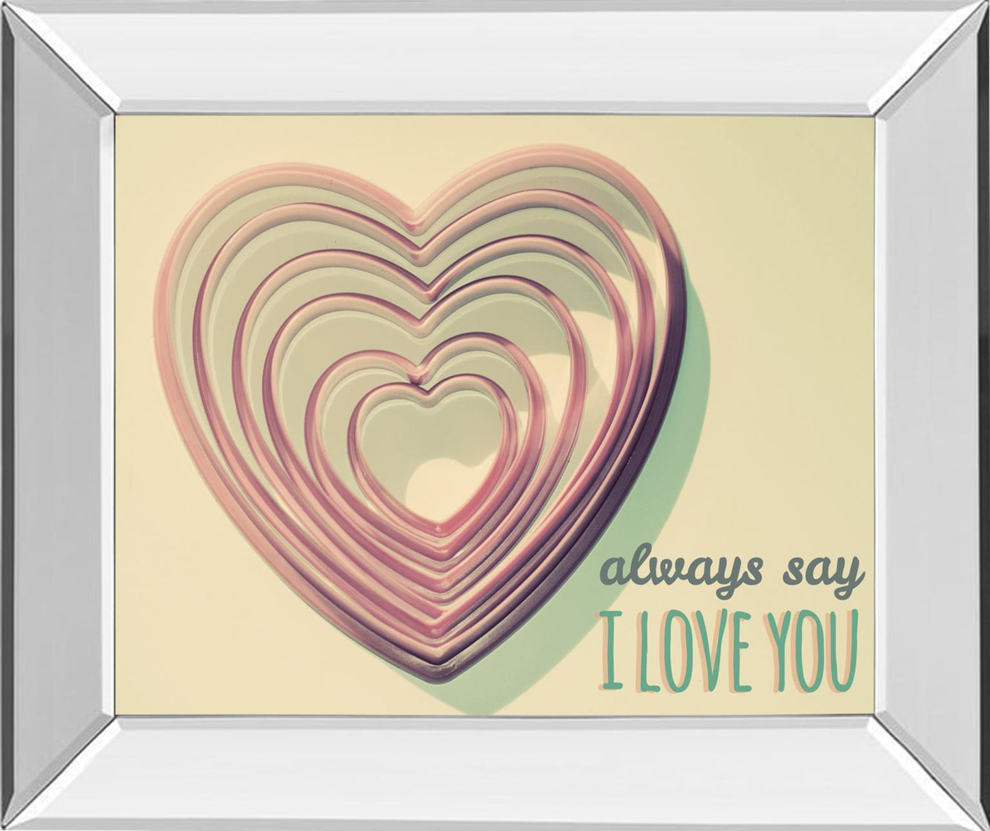 Layered Heart Glow - 22" x 26" Framed Wall Art