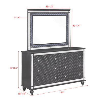 Refino - Dresser & Mirror - Gunmetal