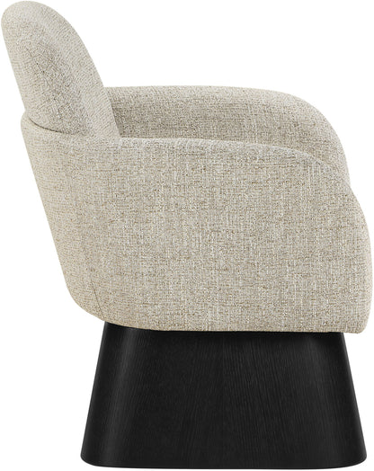 Marlowe - Linen Textured Fabric Upholstered Swivel Accent Chair - Stained Black