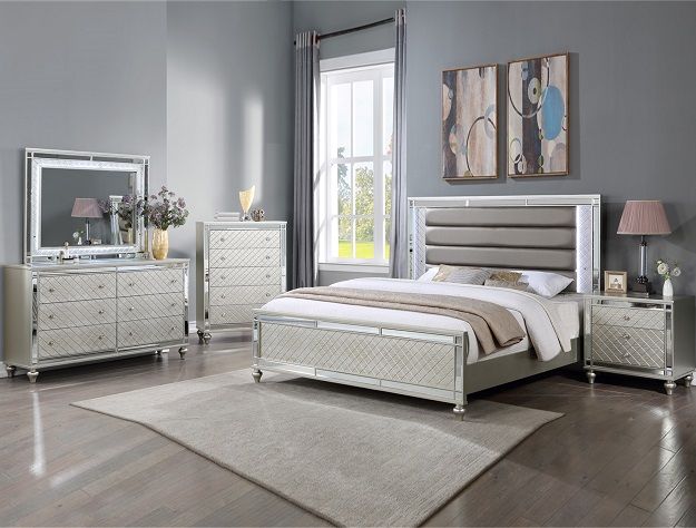 Cristian - King Upholstered Bed - Champagne