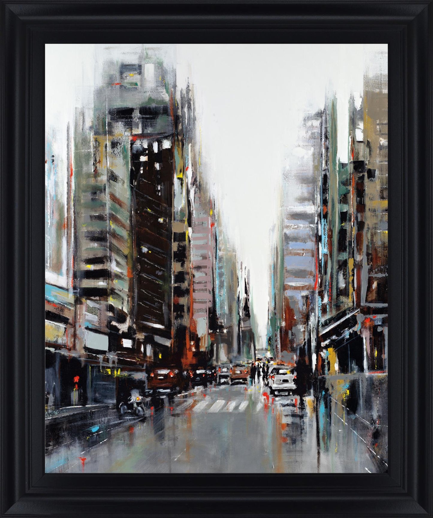 Rainy Avenue - 28" x 34" Framed Wall Art