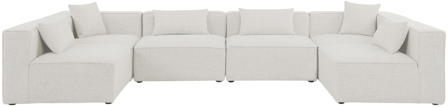 Cube - Linen 6 Piece Modular Armless Sectional