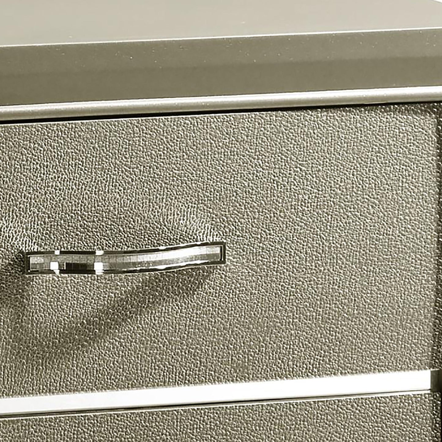 Nightstand With 2 Drawers Bedroom Storage With Accents - Champagne