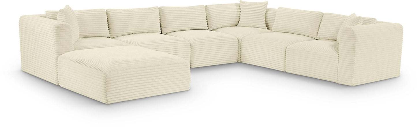 Shaggy - 7 Piece Modular U-Shaped Sectional With Ottoman