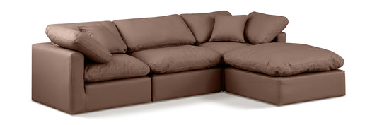 Indulge - Faux Leather 4 Piece Modular Sectional With Chaise