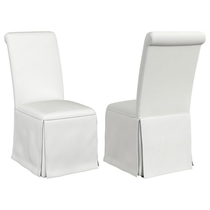 Isela - Upholstered Skirted Side Chair (Set of 2) - White