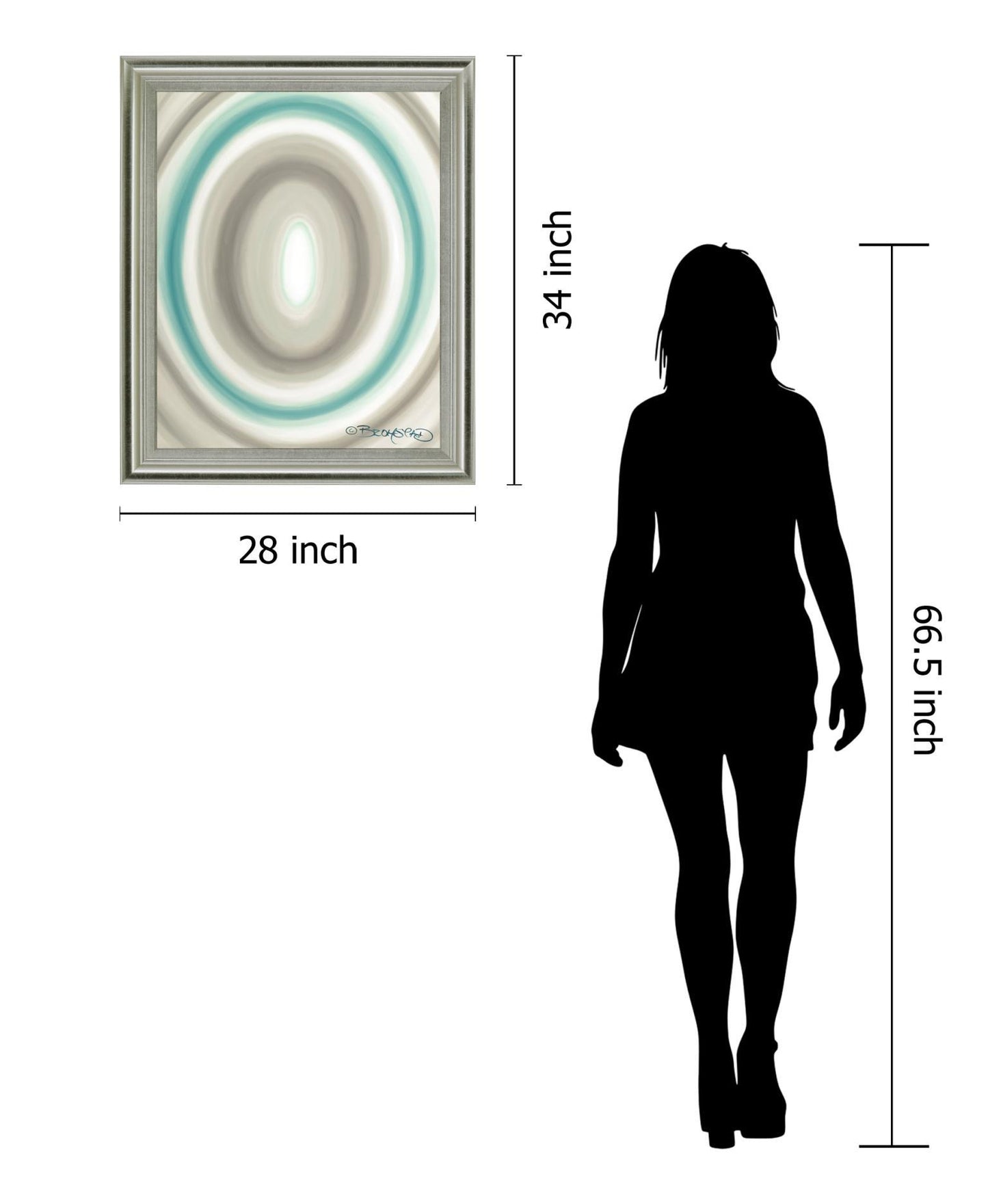 Aqua Ripple - 28" x 34" Framed Wall Art