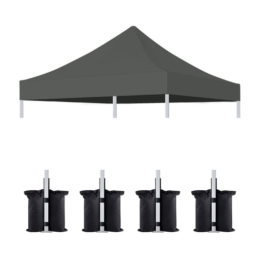 Canopy Replacement Top With 4 Pack W8 Bags, Pop Up Tent Cover Only, Frame Not Included