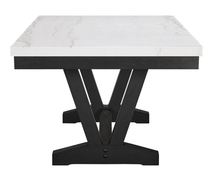Varley - 6 Piece Dining Room Set With 4 Wing Dining Chairs & Bench - White / Gray