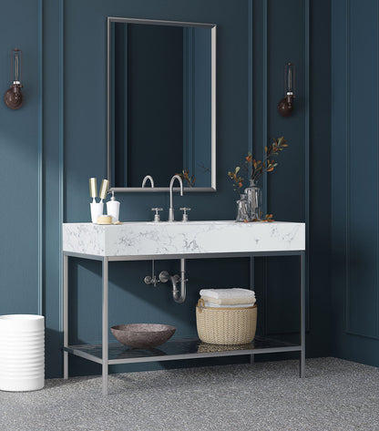 Marmo - Engineered Marble Bathroom Vanity With Chrome Base