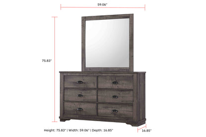 Coralee - Queen 5 Piece Bedroom Set - Dark Gray