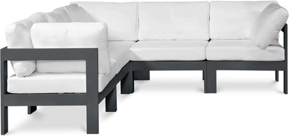 Nizuc - Outdoor Patio 5 Piece Modular Sectional With Gray Frame